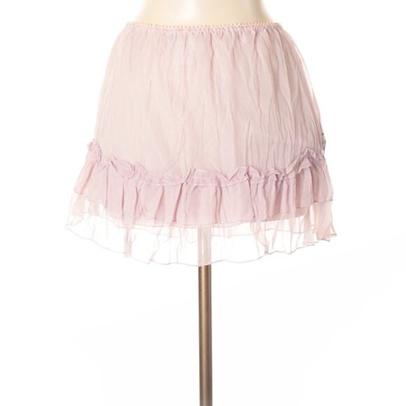 Guess pink sequin embellished tiered ruffle skirt, small - Picture 2 of 7